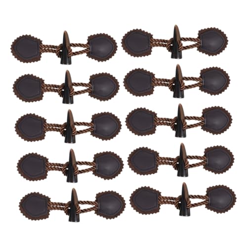 GARIOUANS 10 Paare Hornknöpfe aus Robustem Resin Vintage Toggle Verschlussknöpfe für Mäntel und Wolljacken als Ersatzknöpfe für Diy-nähprojekte Dunkelbraun Modische Stoffknöpfe für Kleidung von GARIOUANS