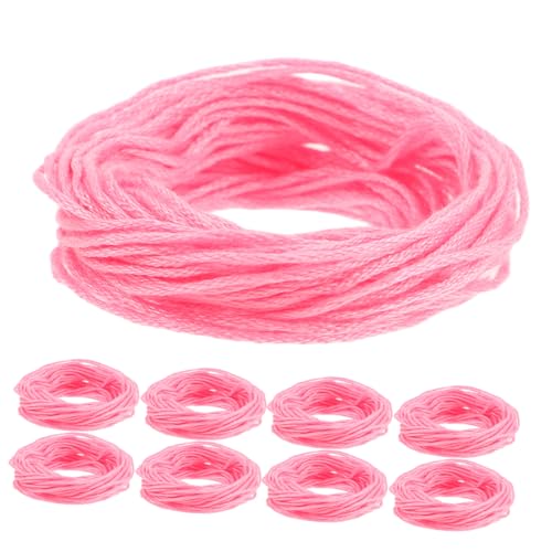 GARIOUANS 10 Rollen Handgefertigter Wottwäschefaden Freundschaftsarmbänder Baumwollstickstätte Pink Stickfaden Freundschaftsbänder Zahnseide Stickfadengarnfaden Stickgarn Baumwollfaden Rosa von GARIOUANS