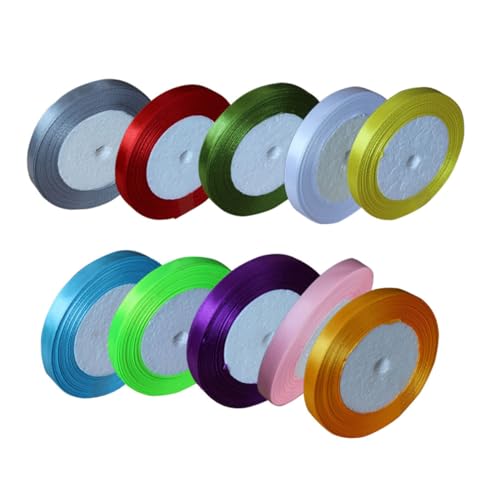 GARIOUANS 10 Rollen Polyester Geschenkband Breit Glatte Satinbänder in Farben Vielseitig für Hochzeit Partydekoration Geschenkverpackung Basteln und Haaraccessoires GARIOUANS 10 Rollen Polyester Geschenkband Breit Glatte Satinbänder in Farben Vielseitig für Hochzeit Partydekoration Geschenkverpackung Basteln und Haaraccessoires von GARIOUANS