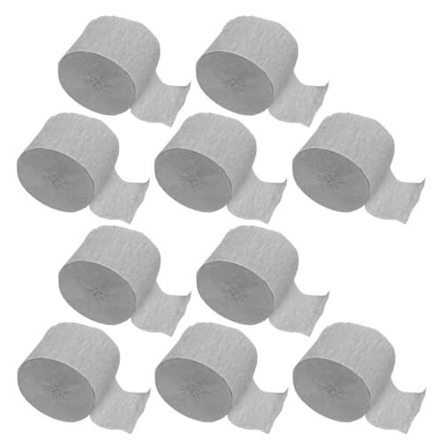 GARIOUANS 10 Rollen Silberne Krepppapier-deko Strapazierfähige Dehnbare Party Hochzeits-streamer für Diy-feierdeko und Festliche Raumgestaltung von GARIOUANS