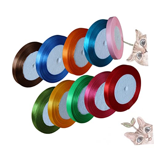 GARIOUANS 10 Rollen Teiliges Breites Polyester Geschenkband in Farben Strapazierfähiges Satinband für DIY Basteln Geschenkverpackung Hochzeits Partydekoration Vielseitig Einsetzbar von GARIOUANS
