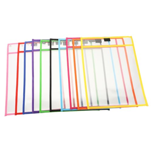 GARIOUANS 10 Stück Abwischbare Dokumententaschen Wiederverwendbare PVC Hüllen für Transparent für Schreibübungen und Dateiablage von GARIOUANS