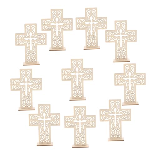 GARIOUANS 10 Stück Holzkreuze Dekorative Holzfiguren mit Einzigartigem Design für Bastelprojekte Tischdekoration und für Familie GARIOUANS 10 Stück Holzkreuze Dekorative Holzfiguren mit Einzigartigem Design für Bastelprojekte Tischdekoration und für Familie von GARIOUANS