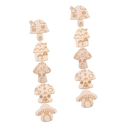 GARIOUANS 10 Stück Holzpilzscheiben Pilz Badezimmer Pilze Zum Basteln Pilze Basteln Spielzeugholz Bemalen Pilz Pilzfiguren Aus Holz Pilzdekor Aus Holz Pilzverzierungen Khaki von GARIOUANS