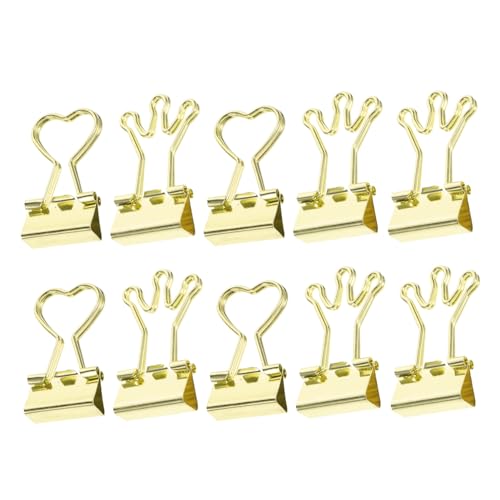 GARIOUANS 10 Stück Kleine Binderclips Metallklammern Bunte Büroklammern Multifunktional für Dokumente Bürobedarf von GARIOUANS