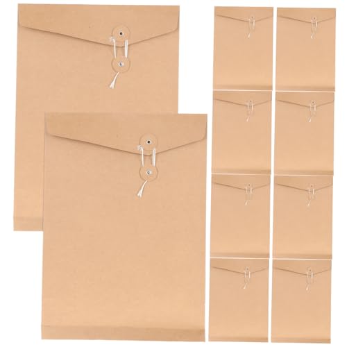 GARIOUANS 10 Stück Kraftpapier Dokumentenmappe mit Schnurverschluss Aktenhüllen für Büro Schule und Zuhause Strapazierfähiges Material zur Sicheren Aufbewahrung von Unterlagen GARIOUANS 10 Stück Kraftpapier Dokumentenmappe mit Schnurverschluss Aktenhüllen für Büro Schule und Zuhause Strapazierfähiges Material zur Sicheren Aufbewahrung von Unterlagen von GARIOUANS