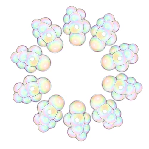 GARIOUANS 10 Stück Teiliges Acryl Cloud Spacer Beads Kleine Wolkenform Bastelperlen Lose Schmuckperlen für Armbänder Halsketten Ohrringe DIY Schmuckherstellung Bunte Cloud Beads von GARIOUANS