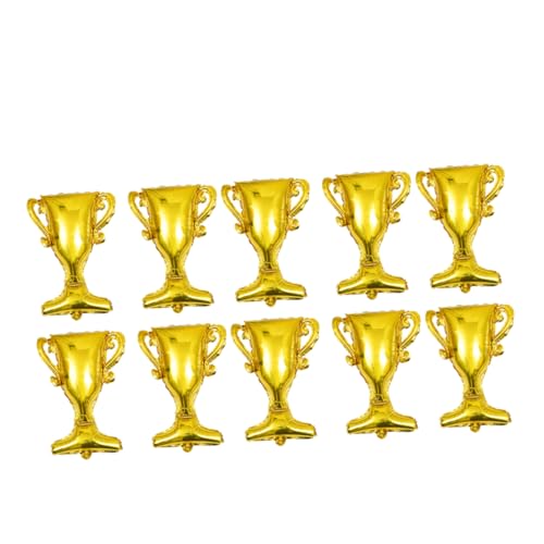 GARIOUANS 10 Stück Teiliges Champion Pokal Aluminiumfolie Ballons Langlebige Wiederverwendbare Abschlussfeier Dekoration Goldfarben Geeignet für Innen und Außenbereich Hochwertige von GARIOUANS