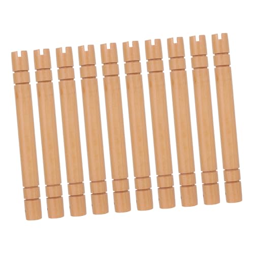 GARIOUANS 10 Stück Teiliges Chinesische Antike Fächergriffe aus Massivem Holz Runde DIY -holzstiele mit Rutschfestem Design und Praktischer Lochöffnung für Anhänger Leicht und Komfortabel von GARIOUANS