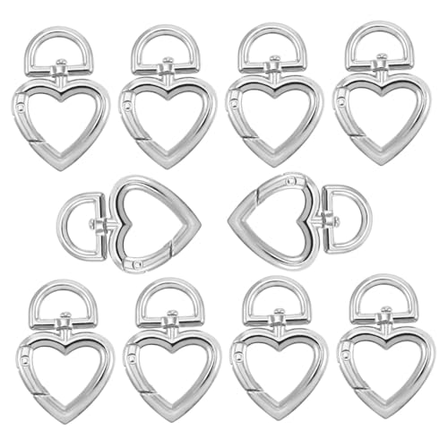 GARIOUANS 10 Stück Teiliges DIY Schlüsselanhänger Herzform aus Zinklegierung Langlebige Metallanhänger zum Selbermachen Zubehör für Schmuckherstellung und Taschen für Bastelfans GARIOUANS 10 Stück Teiliges DIY Schlüsselanhänger Herzform aus Zinklegierung Langlebige Metallanhänger zum Selbermachen Zubehör für Schmuckherstellung und Taschen für Bastelfans von GARIOUANS