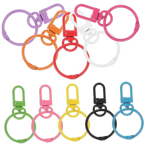 GARIOUANS 10 Stück Teiliges Drehbare Schlüsselringe aus Zinklegierung Rostfrei Leichte DIY Schlüsselanhänger und Taschenanhänger Zubehör Praktische Verbindung für Geldbörsen und von GARIOUANS
