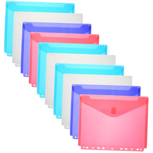 GARIOUANS 10 Stück Teiliges Farbiger Dokumenten Aufbewahrungsbeutel mit PP Material Robuste Druckknopf Verschlüsse Transparente Dicke Ordnerhüllen für Schule und Büro Praktischer Datei GARIOUANS 10 Stück Teiliges Farbiger Dokumenten Aufbewahrungsbeutel mit PP Material Robuste Druckknopf Verschlüsse Transparente Dicke Ordnerhüllen für Schule und Büro Praktischer Datei von GARIOUANS