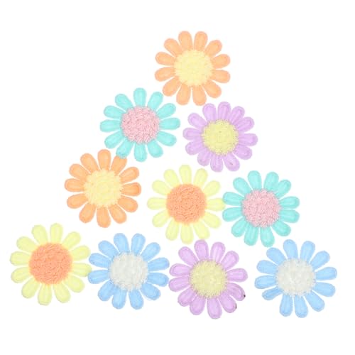 GARIOUANS 10 Stück Teiliges Gehäkelte Blumen Patches Bunte DIY Stickerei Applikationen Langlebige Dekorative Aufnäher für Kleidung Taschen Haaraccessoires Vielseitig Einsetzbar von GARIOUANS