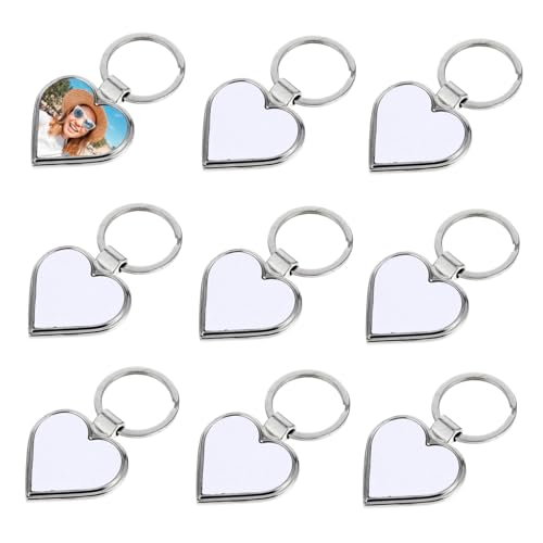 GARIOUANS 10 Stück Teiliges Herzform Metall Schlüsselanhänger Blanko DIY Schlüsselring Anhänger für Sublimation Rostfrei Leicht Personalisierbar mit Fotos für Geschenke und Bastelprojekte GARIOUANS 10 Stück Teiliges Herzform Metall Schlüsselanhänger Blanko DIY Schlüsselring Anhänger für Sublimation Rostfrei Leicht Personalisierbar mit Fotos für Geschenke und Bastelprojekte von GARIOUANS