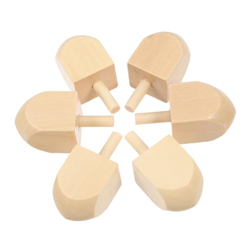 GARIOUANS 10 Stück Teiliges Holz Dreidel Unbemalt Nachhaltiges Material Klassisches Chanukka für DIY Basteln Familienfeier Gruppenaktivitäten Hanukkah Dekoration von GARIOUANS