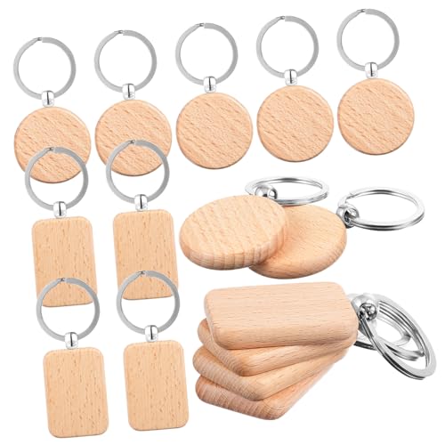 GARIOUANS 10 Stück Teiliges Holz Schlüsselanhänger Blanko Rund Rechteckig DIY Gravur Bemalung Leicht Robust Glatte Kanten Personalisierbare Holz Anhänger für Schlüsselbund Dekoration GARIOUANS 10 Stück Teiliges Holz Schlüsselanhänger Blanko Rund Rechteckig DIY Gravur Bemalung Leicht Robust Glatte Kanten Personalisierbare Holz Anhänger für Schlüsselbund Dekoration von GARIOUANS