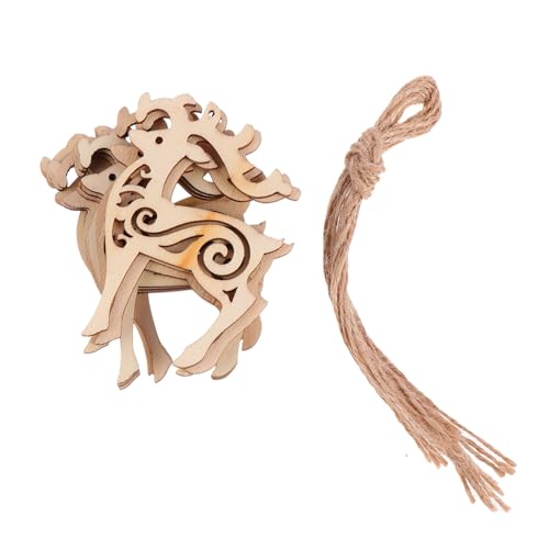 GARIOUANS 10 Stück Teiliges Holzanhänger Rehförmige Dekorative Holzscheiben Hängende Ornamente Leichtes DIY Bastelmaterial Für Hochzeit Deko Und Geschenke von GARIOUANS