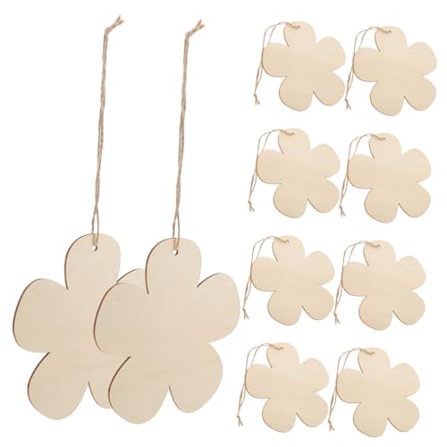 GARIOUANS 10 Stück Teiliges Holzblumen dekorationen aus Unbehandeltem Holz Glatte Oberfläche Robust und Sicher für DIY Bastelprojekte Handbemalte Holzdeko für Kreative Kunst und von GARIOUANS