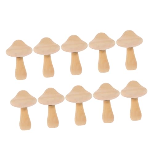 GARIOUANS 10 Stück Teiliges Holzpilz Blanko Graffiti Bastelspielzeug Sichere Geruchsfreie Pilzmodelle zum Bemalen Vielseitig für DIY und Gartenlayout Geeignet von GARIOUANS