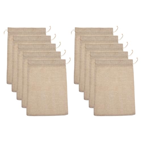 GARIOUANS 10 Stück Teiliges Leinensäckchen mit Kordelzug Wiederverwendbare Jutesäckchen aus Natürlichem Leinen für Schmuck Süßigkeiten Partygeschenke Sichere Aufbewahrung Vielseitig für GARIOUANS 10 Stück Teiliges Leinensäckchen mit Kordelzug Wiederverwendbare Jutesäckchen aus Natürlichem Leinen für Schmuck Süßigkeiten Partygeschenke Sichere Aufbewahrung Vielseitig für von GARIOUANS