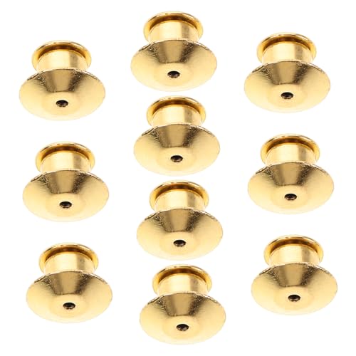 GARIOUANS 10 Stück Teiliges Metall Sicherheits Pin Verschlüsse Goldfarben Stabile Flache Verriegelung Zuverlässige Pin Rückseiten für Broschen Anstecker Schmuck und Bastelarbeiten von GARIOUANS