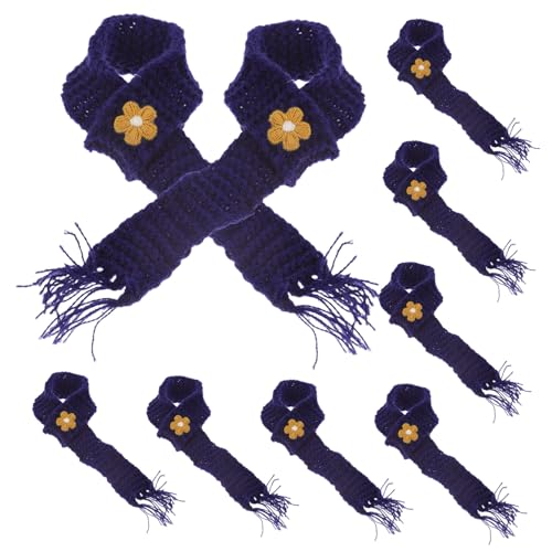 GARIOUANS 10 Stück Teiliges Mini Gestrickte Schals aus Baumwolle Verstellbare Dekorative Mini Schals für Weinflaschen Puppen DIY Dekoration Weiches Garn Langlebig Vielseitig Einsetzbar von GARIOUANS