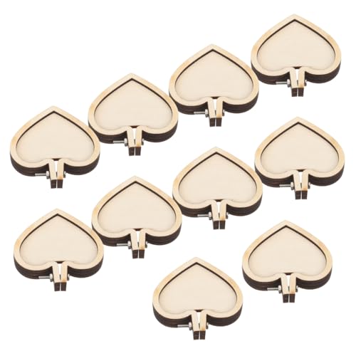 GARIOUANS 10 Stück Teiliges Mini Stickrahmen Holz für DIY Anhänger Dekorative Kreuzstich Ringe für Bastelprojekte und Schmuckherstellung Herzform GARIOUANS 10 Stück Teiliges Mini Stickrahmen Holz für DIY Anhänger Dekorative Kreuzstich Ringe für Bastelprojekte und Schmuckherstellung Herzform von GARIOUANS