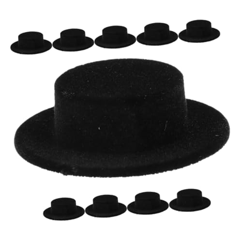 GARIOUANS 10 Stück Teiliges Mini Zylinderhut aus Flockigem Resin Dekorative Puppenhüte für DIY Bastelprojekte Party Supplies Weihnachts und Halloween Dekoration Geeignet für Puppen und von GARIOUANS