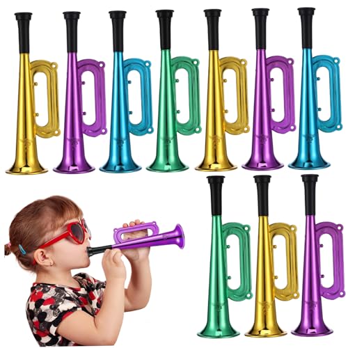 GARIOUANS 10 Stück Teiliges Party Tröten Kunststoff Trompeten Bunte Farben Laute Cheer Horns Leichte Musikspielzeuge für Stadion Fußball Zubehör GARIOUANS 10 Stück Teiliges Party Tröten Kunststoff Trompeten Bunte Farben Laute Cheer Horns Leichte Musikspielzeuge für Stadion Fußball Zubehör von GARIOUANS