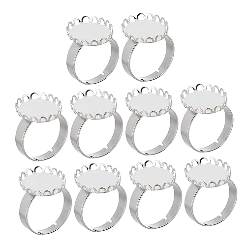 GARIOUANS 10 Stück Teiliges Ringrohling Langlebige Metallringbasis für DIY Schmuckherstellung Innenmaß Geeignet zum Basteln Individueller Fingerringe mit Cabochons und Verzierungen GARIOUANS 10 Stück Teiliges Ringrohling Langlebige Metallringbasis für DIY Schmuckherstellung Innenmaß Geeignet zum Basteln Individueller Fingerringe mit Cabochons und Verzierungen von GARIOUANS