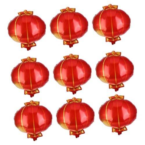 GARIOUANS 10 Stück Teiliges Rotes und Goldenes Lampion Luftballon Aufblasbare Dekoration für Chinesisches Neujahrsfest Vielseitig Einsetzbar für Herbst- Nationalfeiertags Neujahrsdeko von GARIOUANS