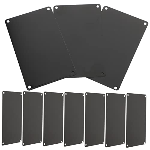 GARIOUANS 10 Stück Teiliges Schwarze Eloxierte Aluminium Blanko Namensschilder mit Löchern DIY Gravierbare Türschilder für Büro Hotel und Vielseitige Beschilderung von GARIOUANS