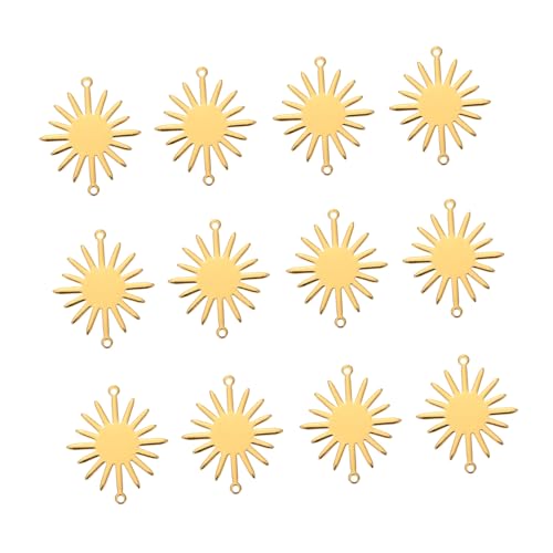 GARIOUANS 10 Stück Teiliges Sonnblumen armbandverbinder aus Langlebigem Kupfer Vergoldet Stilvoll und Handgefertigt Geeignet für Schmuckherstellung und DIY bastelarbeiten von GARIOUANS