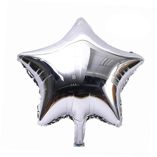 GARIOUANS 10 Stück Teiliges Stern Folienballon Silber Heliumgeeignet Langlebig und Wiederverwendbar für Valentinstag Hochzeit Geburtstag und Partydekoration von GARIOUANS