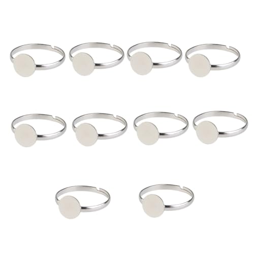 GARIOUANS 10 Stück Teiliges Verstellbares Ringrohling Silber Plattierte Lünette Umweltfreundlich ohne Nickel für Schmuck DIY Basteln und Fingerringe GARIOUANS 10 Stück Teiliges Verstellbares Ringrohling Silber Plattierte Lünette Umweltfreundlich ohne Nickel für Schmuck DIY Basteln und Fingerringe von GARIOUANS