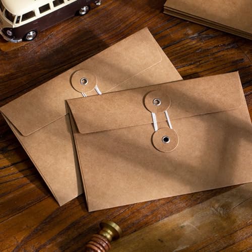 GARIOUANS 10 Stück Teiliges Vintage Kraftpapier Umschläge mit Bindebandverschluss Einfache Aufbewahrungstaschen für Briefpapier Einladungen Grußkarten Hochzeit Geburtstagskarten GARIOUANS 10 Stück Teiliges Vintage Kraftpapier Umschläge mit Bindebandverschluss Einfache Aufbewahrungstaschen für Briefpapier Einladungen Grußkarten Hochzeit Geburtstagskarten von GARIOUANS