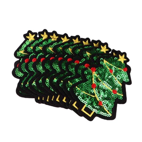 GARIOUANS 10 Stück Teiliges Weihnachtsaufnäher Pailletten Bestickte Weihnachtsbaum Applikationen zum Aufbügeln für Jacken Pullover Jeans DIY Kleidung Dekorationen GARIOUANS 10 Stück Teiliges Weihnachtsaufnäher Pailletten Bestickte Weihnachtsbaum Applikationen zum Aufbügeln für Jacken Pullover Jeans DIY Kleidung Dekorationen von GARIOUANS