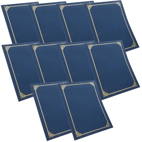 GARIOUANS 10 Stück Teiliges Zertifikatset mit Goldfolienrand Elegante Urkundenhüllen Tiefe Blautöne Stilvoller Auszeichnungshalter für Abschluss und Ehrenurkunden Schützende Dokumentenmappe GARIOUANS 10 Stück Teiliges Zertifikatset mit Goldfolienrand Elegante Urkundenhüllen Tiefe Blautöne Stilvoller Auszeichnungshalter für Abschluss und Ehrenurkunden Schützende Dokumentenmappe von GARIOUANS