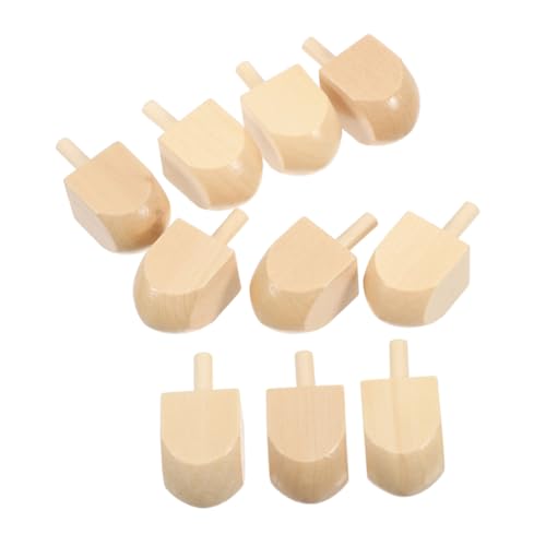 GARIOUANS 10 Stück hölzerner Kreisel Dreidel für Bulk Dreidel aus Holz unbehandeltes Holz für Leere hölzerne Dreidel Machen Sie Ihren eigenen Dreidel Lotusbaum Beige von GARIOUANS