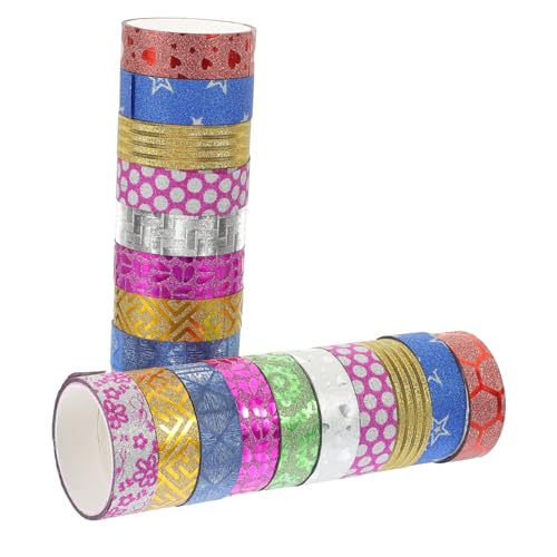 GARIOUANS 100 Rollen Glitter Washi Tape Set Buntes Dekoratives Klebeband mit Farbigem Glitzer Verschiedene Muster für Scrapbooking DIY Bastelprojekte Geschenkverpackung und Journals von GARIOUANS