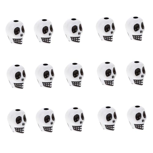 GARIOUANS 100 Stück Acryl Schädel Perlen Runde Lose Bastelperlen für Schmuckherstellung DIY Armband Anhänger Zubehör Halloween Charms für Kreative Bastelarbeiten GARIOUANS 100 Stück Acryl Schädel Perlen Runde Lose Bastelperlen für Schmuckherstellung DIY Armband Anhänger Zubehör Halloween Charms für Kreative Bastelarbeiten von GARIOUANS