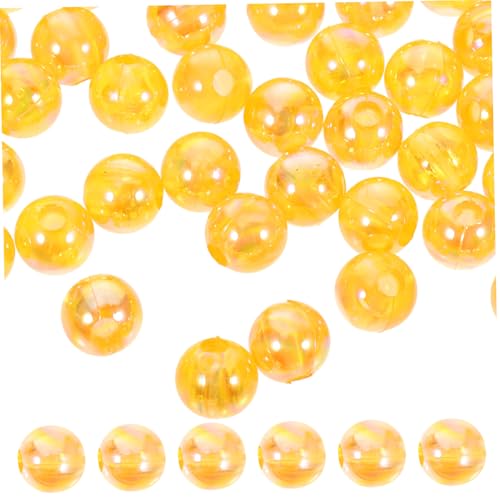 GARIOUANS 100 Stück Acrylperlen Orange Transparente Runde Lose Bastelperlen für Schmuckherstellung DIY Armband Halskette Dekorationen von GARIOUANS