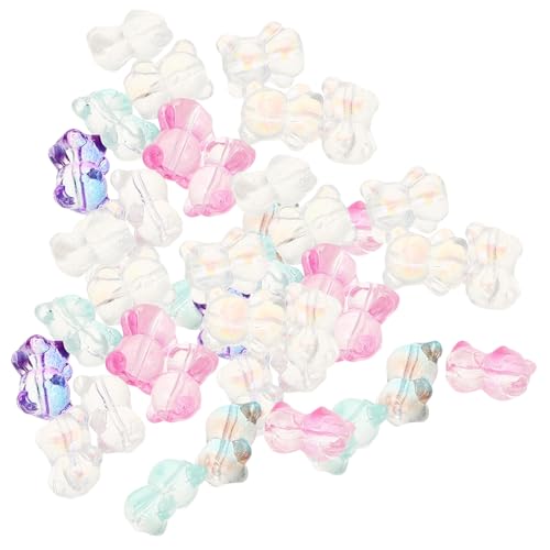 GARIOUANS 100 Stück Bären Charms Glasperlen für DIY Schmuck für Armbänder und Bastelprojekte Praktisch und Leicht Farbe Zufällig À Zufällige Farbe Zufällige Farbe von GARIOUANS