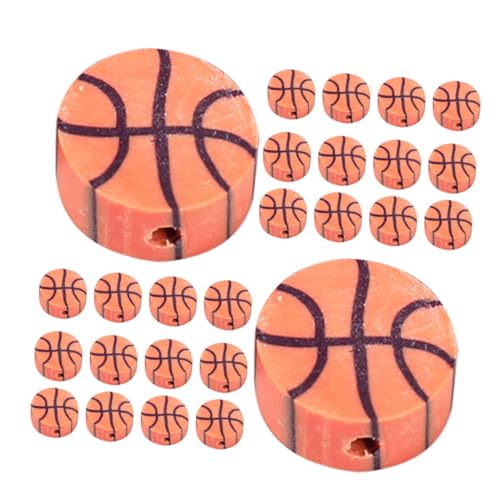 GARIOUANS 100 Stück Basketball Clay Spacer Perlen zum Armband Basteln Kleine Tonperlen für DIY Schmuckherstellung Vielseitige Lose Perlen für Ketten Dekoration und Handarbeiten von GARIOUANS