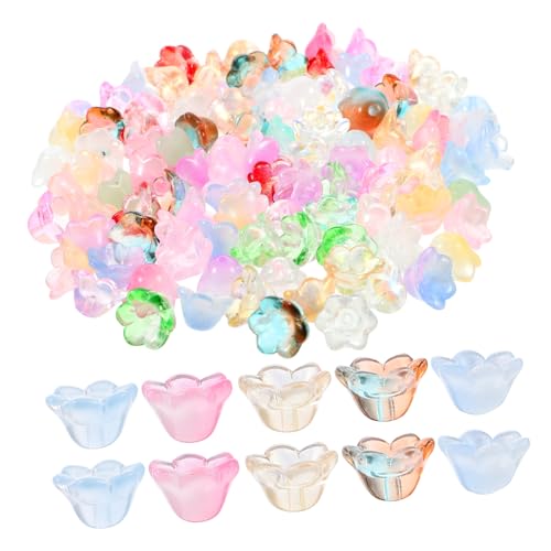 GARIOUANS 100 Stück Blumenperlen für Schmuckherstellung Bunte DIY Blüten Charms mit Aufhängeloch Leicht und Praktisch für Armband Halskette Bastelzubehör für DIY Handwerk GARIOUANS 100 Stück Blumenperlen für Schmuckherstellung Bunte DIY Blüten Charms mit Aufhängeloch Leicht und Praktisch für Armband Halskette Bastelzubehör für DIY Handwerk von GARIOUANS