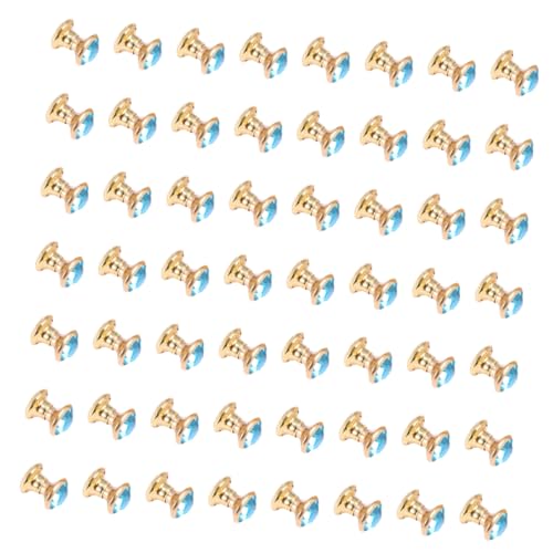 GARIOUANS 100 Stück Bunte Diamant Schmucksteine für Kunsthandwerk Rhinestone Metall Zubehör für Bekleidungsdesign Hellblauer Diamant mit Goldenem Rand von GARIOUANS
