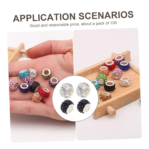 GARIOUANS 100 Stück DIY Schmuckperlen mit Strass Große Spacer Perlen in Schwarz und Weiß Robuste Bastelperlen zum Auffädeln für Armbänder und Halsketten Kreative DIY Schmuckzubehör GARIOUANS 100 Stück DIY Schmuckperlen mit Strass Große Spacer Perlen in Schwarz und Weiß Robuste Bastelperlen zum Auffädeln für Armbänder und Halsketten Kreative DIY Schmuckzubehör von GARIOUANS