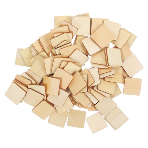 GARIOUANS 100 Stück Diy Holzstücke Unvollendete Quadratische Holzblöcke für Kreative Bastelprojekte zum Bemalen Dekorieren für Diy Handwerk für Familie und von GARIOUANS