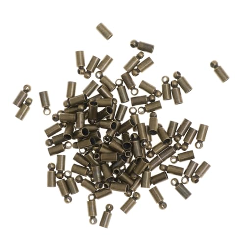 GARIOUANS 100 Stück Endkappen Quetschperlen aus Kupfer für DIY Schmuckherstellung Rund Innen ca Geeignet für Leder Satin Wildlederbänder Robust und Vielseitig für Halsketten und Armbänder von GARIOUANS
