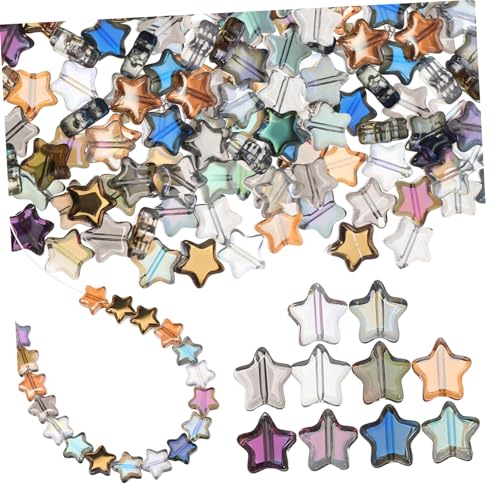 GARIOUANS 100 Stück Glasperlen Sternform Bunte Gebohrte Spacer Perlen für DIY Schmuckherstellung Armbänder Halsketten Ohrringe Bastelzubehör Vielseitig Einsetzbar Glatter Griff von GARIOUANS